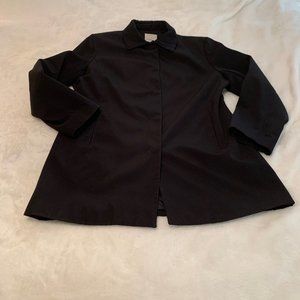 Anne Klein 2 Black Snap Front Coat Size L